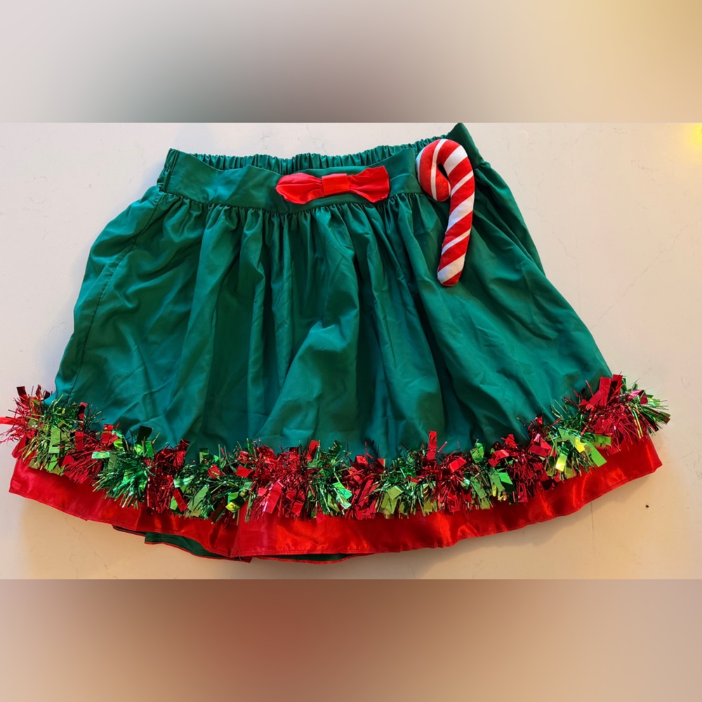 Love on a Hanger Festive Green and Red Christmas Santa Skirt